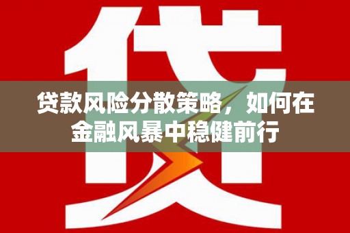 璧山贷款风险分散策略，如何在金融风暴中稳健前行