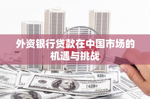 东宝外资银行贷款在中国市场的机遇与挑战
