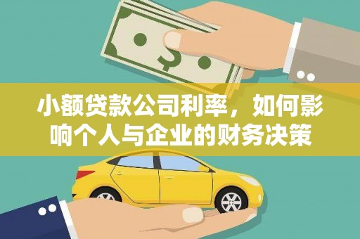 清河小额贷款公司利率，如何影响个人与企业的财务决策
