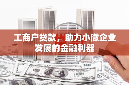 喀什工商户贷款，助力小微企业发展的金融利器