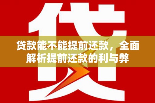 河曲贷款能不能提前还款，全面解析提前还款的利与弊