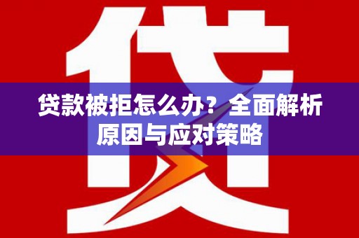 龙游贷款被拒怎么办？全面解析原因与应对策略